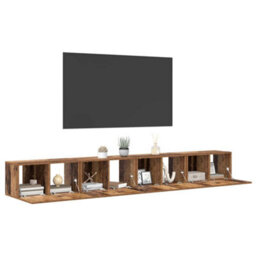Berkfield Tv Cabinet Wall-Mounted 4 Pcs Old Wood Engineered Wood - thumbnail 3