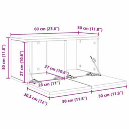 Berkfield Tv Cabinet Wall-Mounted 4 Pcs Old Wood Engineered Wood - thumbnail 8
