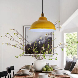 Retro Yellow Metal Easy Fit Ceiling Light Shade (D)29Cm Pendant Hanging Lamp Shades - thumbnail 5