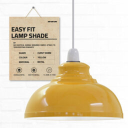 Retro Yellow Metal Easy Fit Ceiling Light Shade (D)29Cm Pendant Hanging Lamp Shades - thumbnail 1