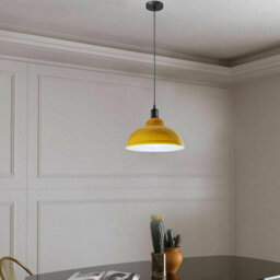 Retro Yellow Metal Easy Fit Ceiling Light Shade (D)29Cm Pendant Hanging Lamp Shades - thumbnail 6