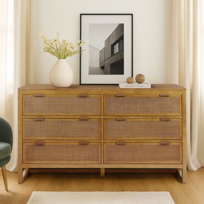 Teamson Home Hatteras Chest Of Drawers 6 Drawer Bedroom Dresser, Natural - image 1