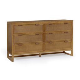 Teamson Home Hatteras Chest Of Drawers 6 Drawer Bedroom Dresser, Natural - thumbnail 2