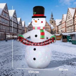 Outsunny Christmas Blow Up Snowman With Colourful Led Light - thumbnail 3