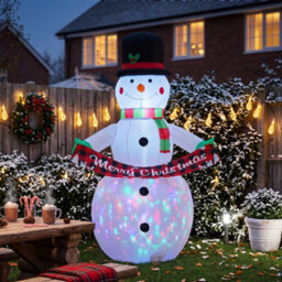 Outsunny Christmas Blow Up Snowman With Colourful Led Light - thumbnail 2