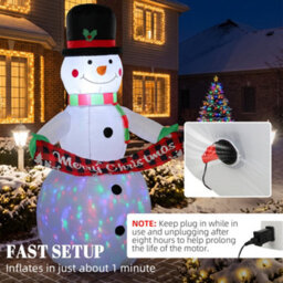 Outsunny Christmas Blow Up Snowman With Colourful Led Light - thumbnail 5