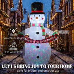 Outsunny Christmas Blow Up Snowman With Colourful Led Light - thumbnail 4