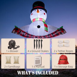 Outsunny Christmas Blow Up Snowman With Colourful Led Light - thumbnail 7