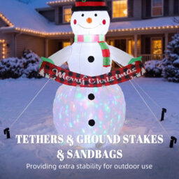 Outsunny Christmas Blow Up Snowman With Colourful Led Light - thumbnail 6