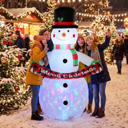 Outsunny Christmas Blow Up Snowman With Colourful Led Light - thumbnail 8