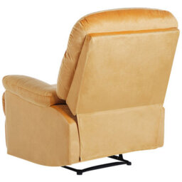 Beliani Recliner Chair Eslov Velvet Mustard - thumbnail 6