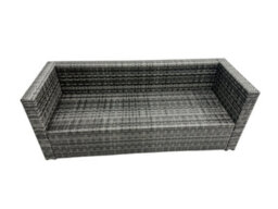 Fimous Rattan Dining Table Sofa Set With Side Table 2 Stools Outdoor 8 Seat Garden Furniture Set Dark Grey Mixed - thumbnail 5