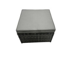 Fimous Rattan Dining Table Sofa Set With Side Table 2 Stools Outdoor 8 Seat Garden Furniture Set Dark Grey Mixed - thumbnail 7