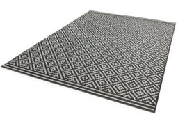 Black Outdoor Rug, Geometric Stain-Resistant Rug For Patio Decks Garden Balcony, 4mm Modern Outdoor Rug-80Cm X 150Cm - thumbnail 4