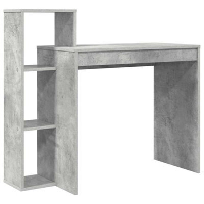Berkfield Elegant Writing Desk Concrete Grey Concrete-Effect Laminate, Engineered Wood