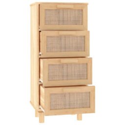 Vidaxl Sideboard Brown 40X30X90 Cm Solid Wood Pine And Natural Rattan - thumbnail 5