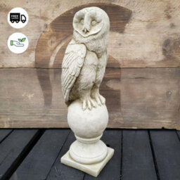 Spa Stone Cast 'barn Owl A' Ornament Gatepost Flf24 - thumbnail 3