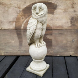 Spa Stone Cast 'barn Owl A' Ornament Gatepost Flf24 - thumbnail 1