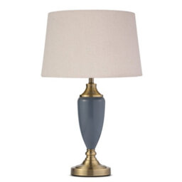Lighting Supermarket Bailey Large Juniper Blue Table Lamp With Natural Shade - thumbnail 1