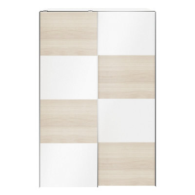 GoodHome Atomia Freestanding White Oak Effect Particle Board Wardrobe (H)2250mm (W)1500mm (D)655mm - image 1
