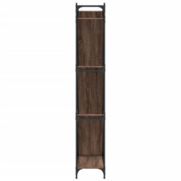 Berkfield Durable Bookcase Brown Oak 79X30X180 Cm Engineered Wood And Metal - thumbnail 6