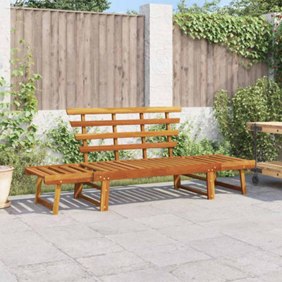 Walplus Garden Bench 2-In-1 190 Cm Wooden Seater Outdoor Furniture - image 1