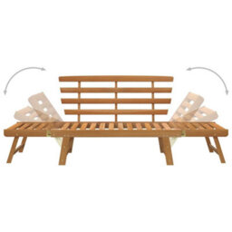 Walplus Garden Bench 2-In-1 190 Cm Wooden Seater Outdoor Furniture - thumbnail 9