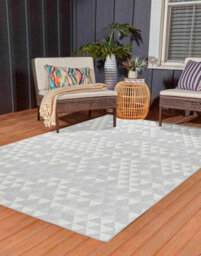 Modern Triangle Design Outdoor-Indoor Rugs Silver 160X230 Cm - thumbnail 1