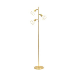 Valuelights Angus Brushed Gold Metal Geometric Basket Shade Floor Lamp - thumbnail 2