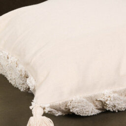 Ines Boho 45Cm Natural Cotton Cushion Cover With Tassels - thumbnail 3