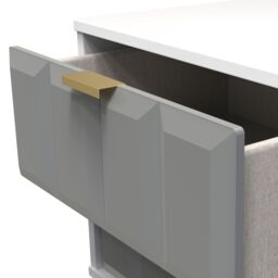 Cube Ready Assembled Matt Dark Grey & White No Effect 2 Drawer Wide Bedside Chest (H)505mm (W)395mm (D)415mm - thumbnail 5