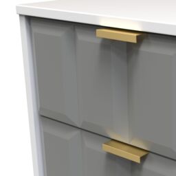 Cube Ready Assembled Matt Dark Grey & White No Effect 2 Drawer Wide Bedside Chest (H)505mm (W)395mm (D)415mm - thumbnail 4