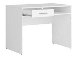 Arte Nepo Plus 100Cm White Desk - Compact Study Desk With Drawer And Shelf - thumbnail 4