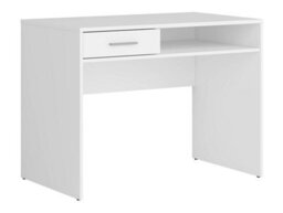 Arte Nepo Plus 100Cm White Desk - Compact Study Desk With Drawer And Shelf - thumbnail 1