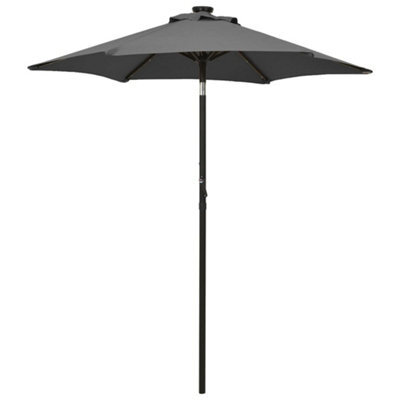 Walplus Garden Parasol With Led Lights Anthracite 200X211 Cm Aluminium - image 1