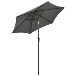 Walplus Garden Parasol With Led Lights Anthracite 200X211 Cm Aluminium - thumbnail 4
