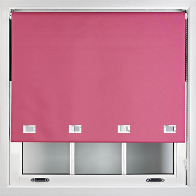 Furnished Made To Measure Blackout Roller Blinds With Big Square Eyelets - Fuchsia Pink Blind (W)90Cm (L)165Cm - image 1