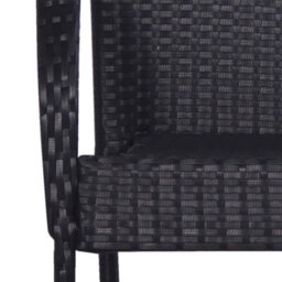 Berkfield 7 Piece Garden Dining Set Black Poly Rattan - thumbnail 7
