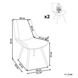 Beliani Set Of 2 Dining Chairs Avilla Boucle White - thumbnail 3