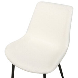 Beliani Set Of 2 Dining Chairs Avilla Boucle White - thumbnail 8
