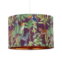 First Choice Lighting Safari - Velvet Safari Design 30Cm Pendant Or Table Lamp Shade