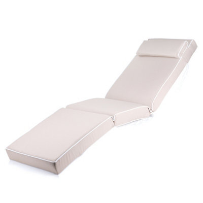 Alfresia Taupe Sun Lounger Chair Garden Cushion With Luxury Thick Foam Filling - image 1