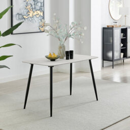 Furniturebox Furniturbeox Uk Asti White Marble Ceramic Top Dining Table & 4 Black Asti Chairs - thumbnail 2