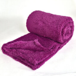Ehc Teddy Fleece Super Soft Warm Fluffy Throw Thermal Sofa Blanket 130 X 170Cm - Purple - thumbnail 2