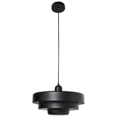 Wyld And Coco Novalux Matte Black Tiered Iron Pendant Lamp - 33Cm X 154Cm - image 1