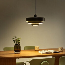 Wyld And Coco Novalux Matte Black Tiered Iron Pendant Lamp - 33Cm X 154Cm - thumbnail 2