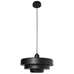 Wyld And Coco Novalux Matte Black Tiered Iron Pendant Lamp - 33Cm X 154Cm - thumbnail 1