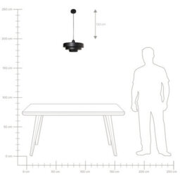 Wyld And Coco Novalux Matte Black Tiered Iron Pendant Lamp - 33Cm X 154Cm - thumbnail 9
