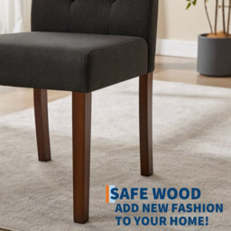 London Boutique Set Of 2 Linen Fabric Dining Chairs (W)46Cm (D)56Cm (H)88Cm - Black - thumbnail 4