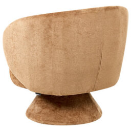 Beliani Swivel Armchair Lieksa Chenille Golden Brown - thumbnail 7